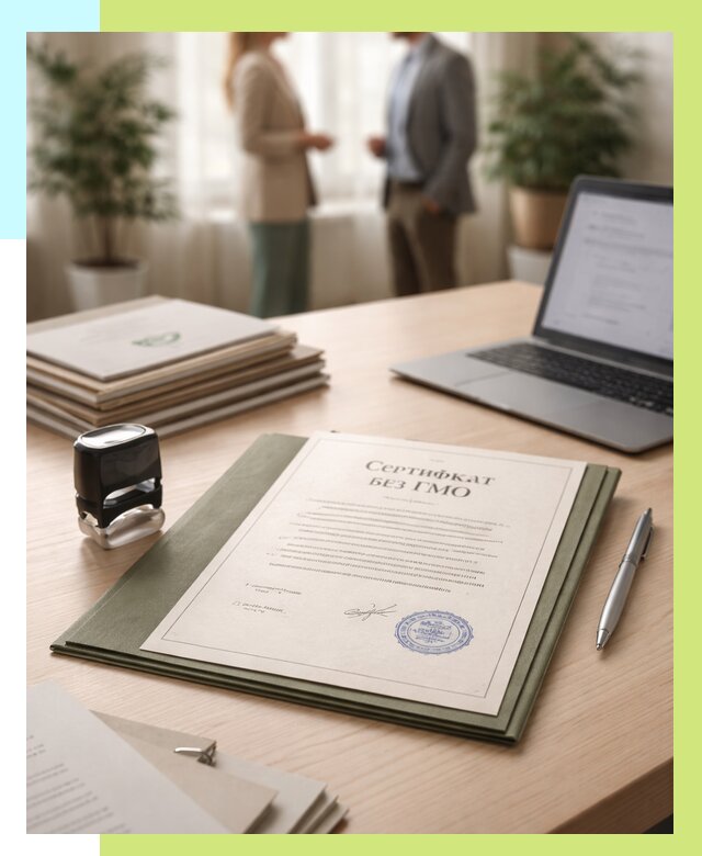 Сертификат без ГМО в Кингисеппе от 7788 р. оформить срочно Алешин-Кгп